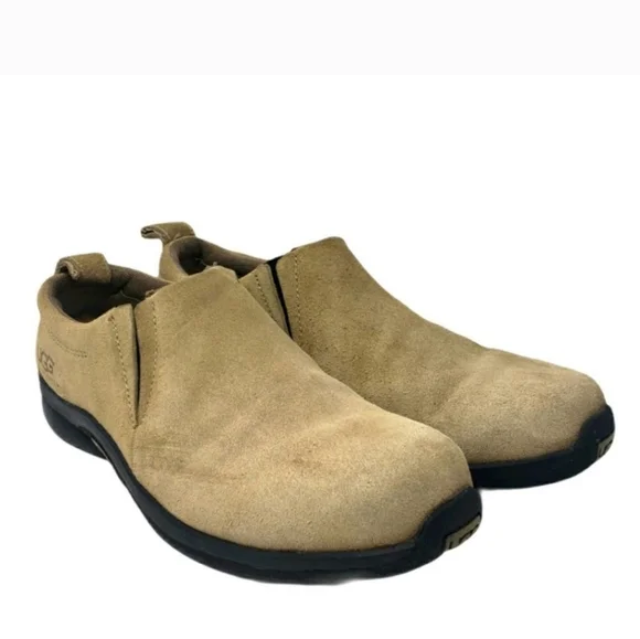 UGG AUSTRALIA Brown Tan Suede Shearling Slip On Shoes Womens Size 9 - Picture 7 of 7